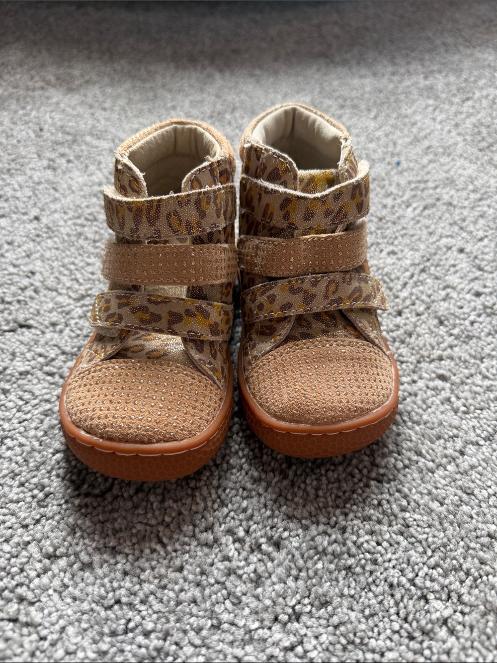 Livie & Luca Girls Brown Leopard High-Top Sneakers - NWOB